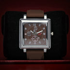 VITZ Stylish Men’s Quartz Watch (BZ-FD10) – Square Brown Dial