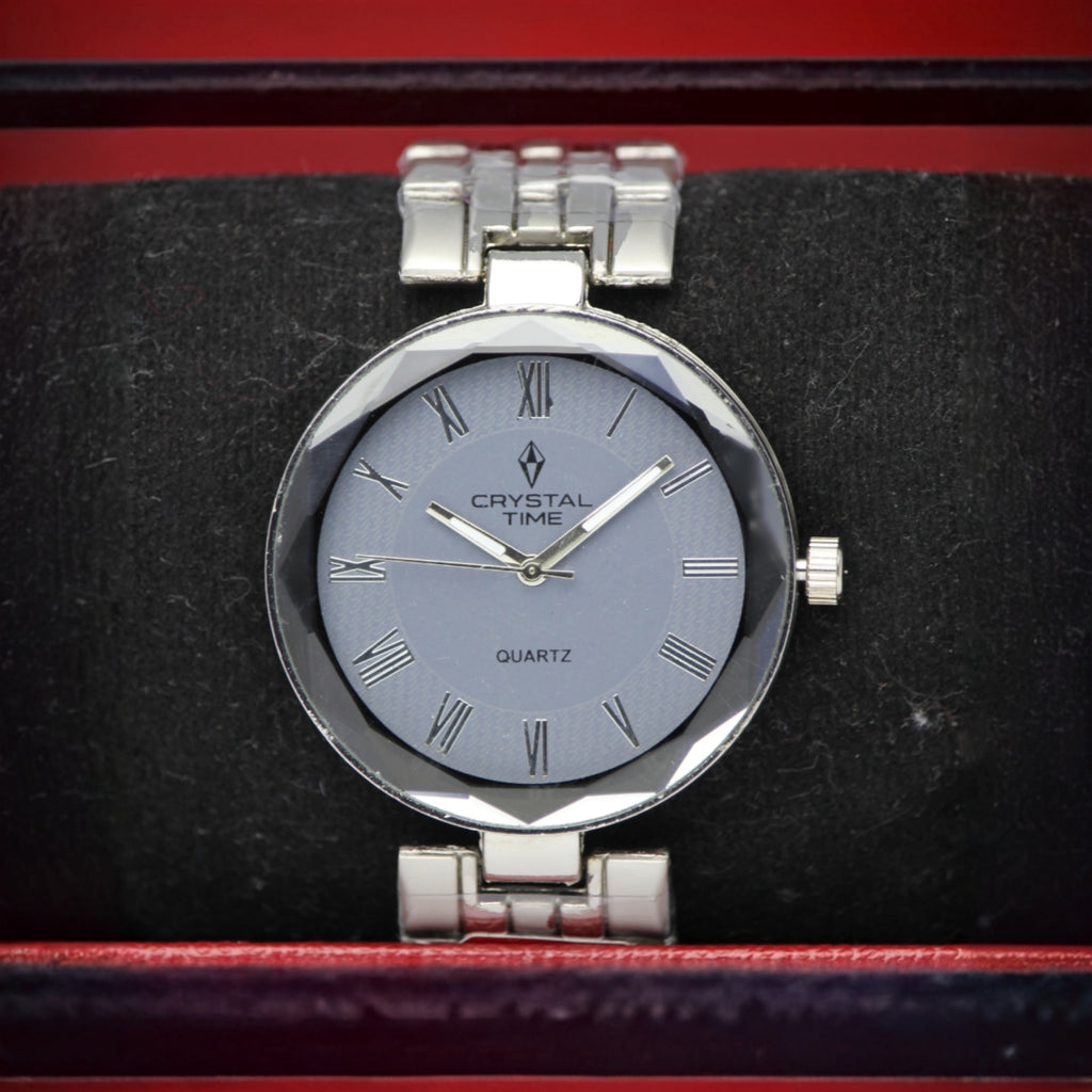 Crystal Time Men’s Quartz Watch (BZ-ES36) – Grey Dial Stainless Steel