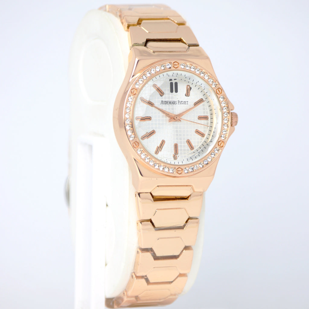 Audemars Piguet Women’s Crystal Bezel Watch (BZ-SS10) - Rose Gold