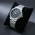LEIX Men’s Quartz Watch (BZ-ES19) – Black Textured Dial Stainless Steel