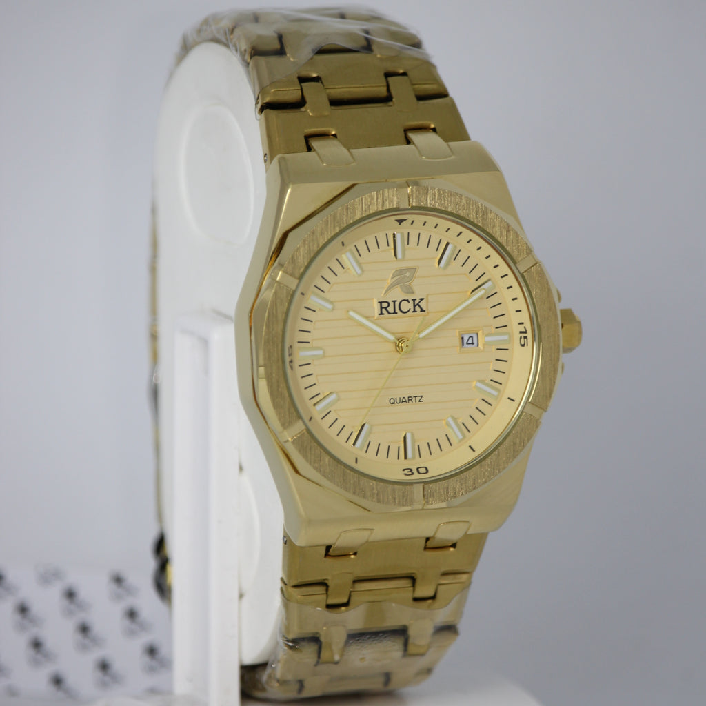 RICK Men's Quartz Watch (BZ-ES39) - Gold | Stainless Steel