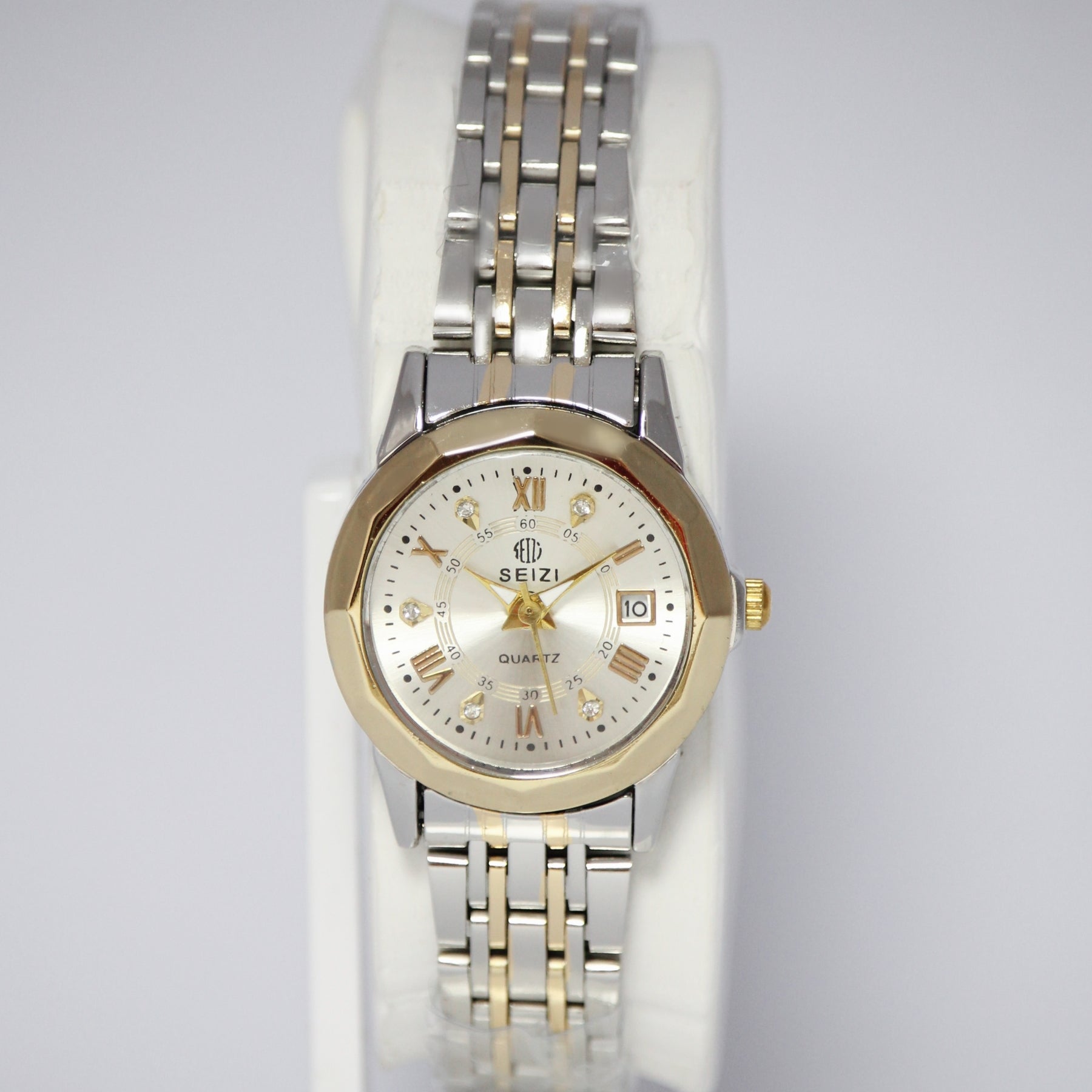 Seizi Quartz Couple Watch Set (BZ-HH02) – Silver & Gold Stainless Steel