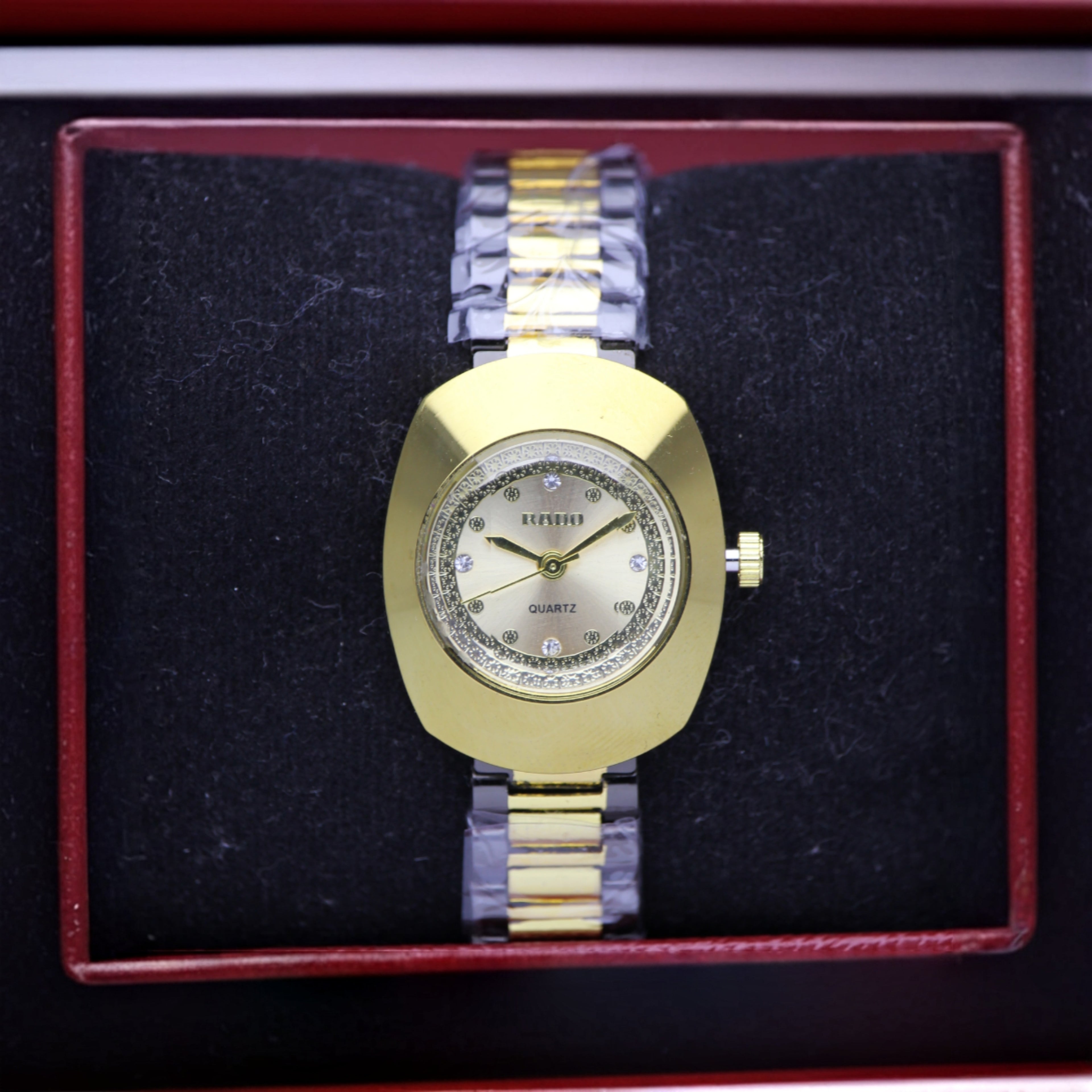 RADO Elegant Women’s Quartz Watch (BZ-SS04) – Gold Dial