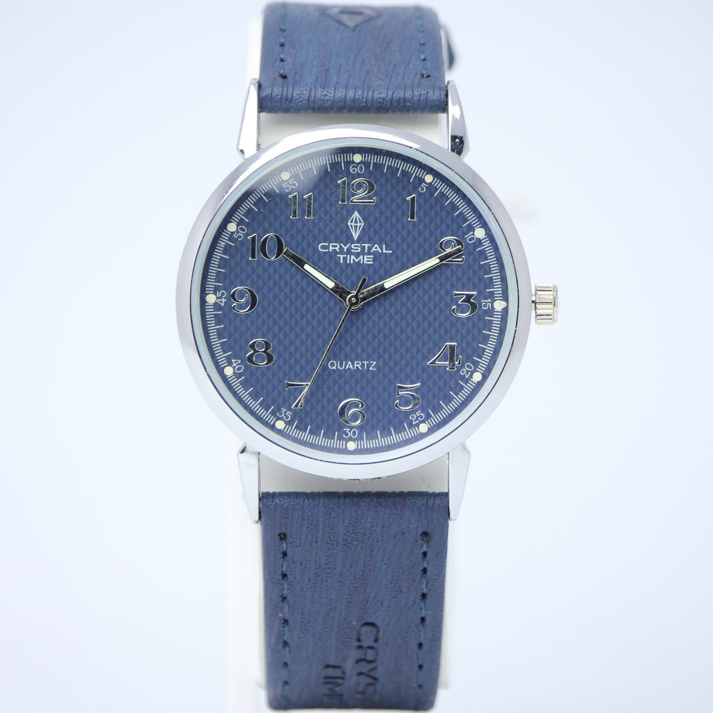 Crystal Time Quartz Couple Set (BZ-HH08) – Blue Textured Dial