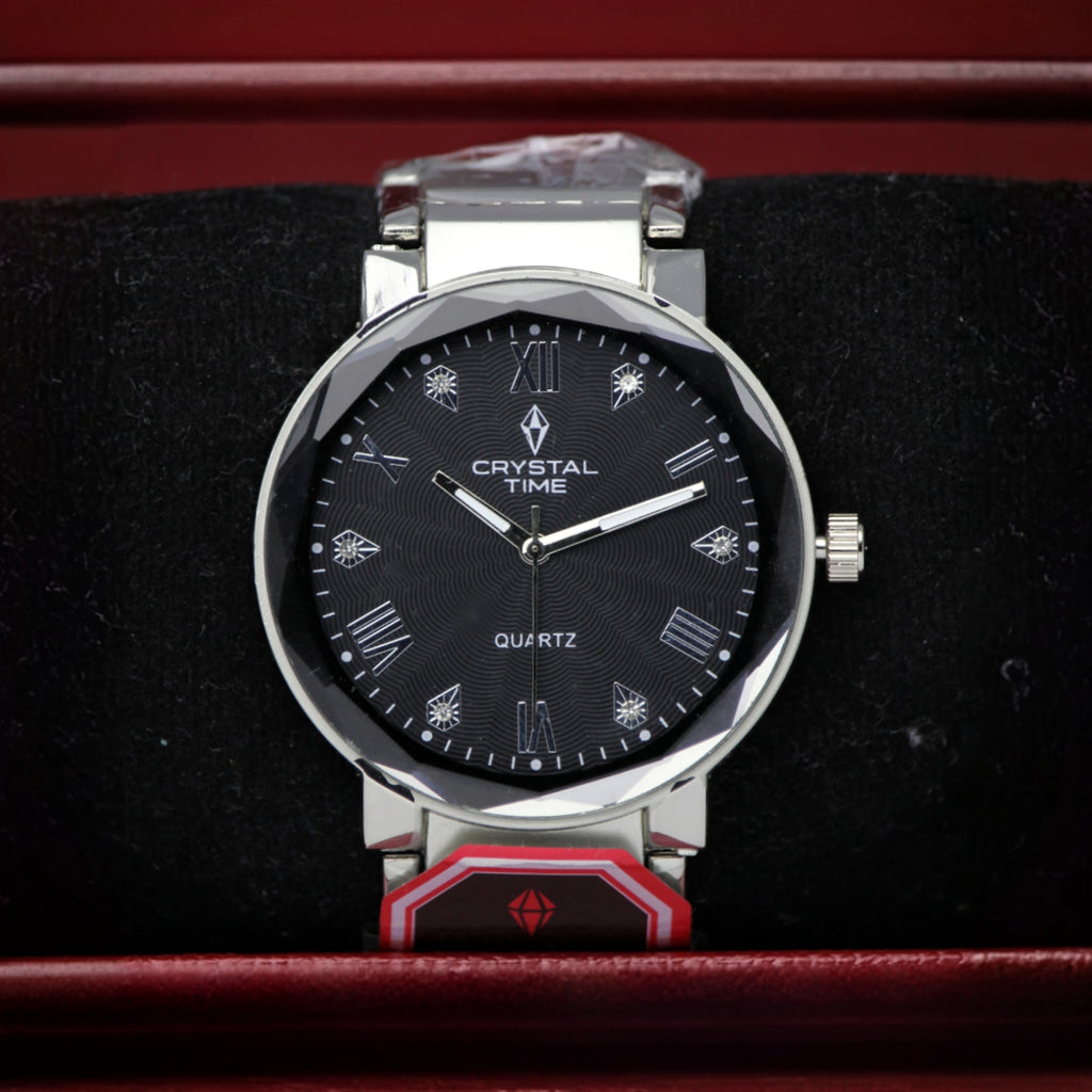 Crystal Time Men’s Quartz Watch (BZ-ES35) – Black Dial