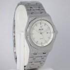 RICK Men's Quartz Watch (BZ-ES39) - White Textured Dial | Stainless Steel