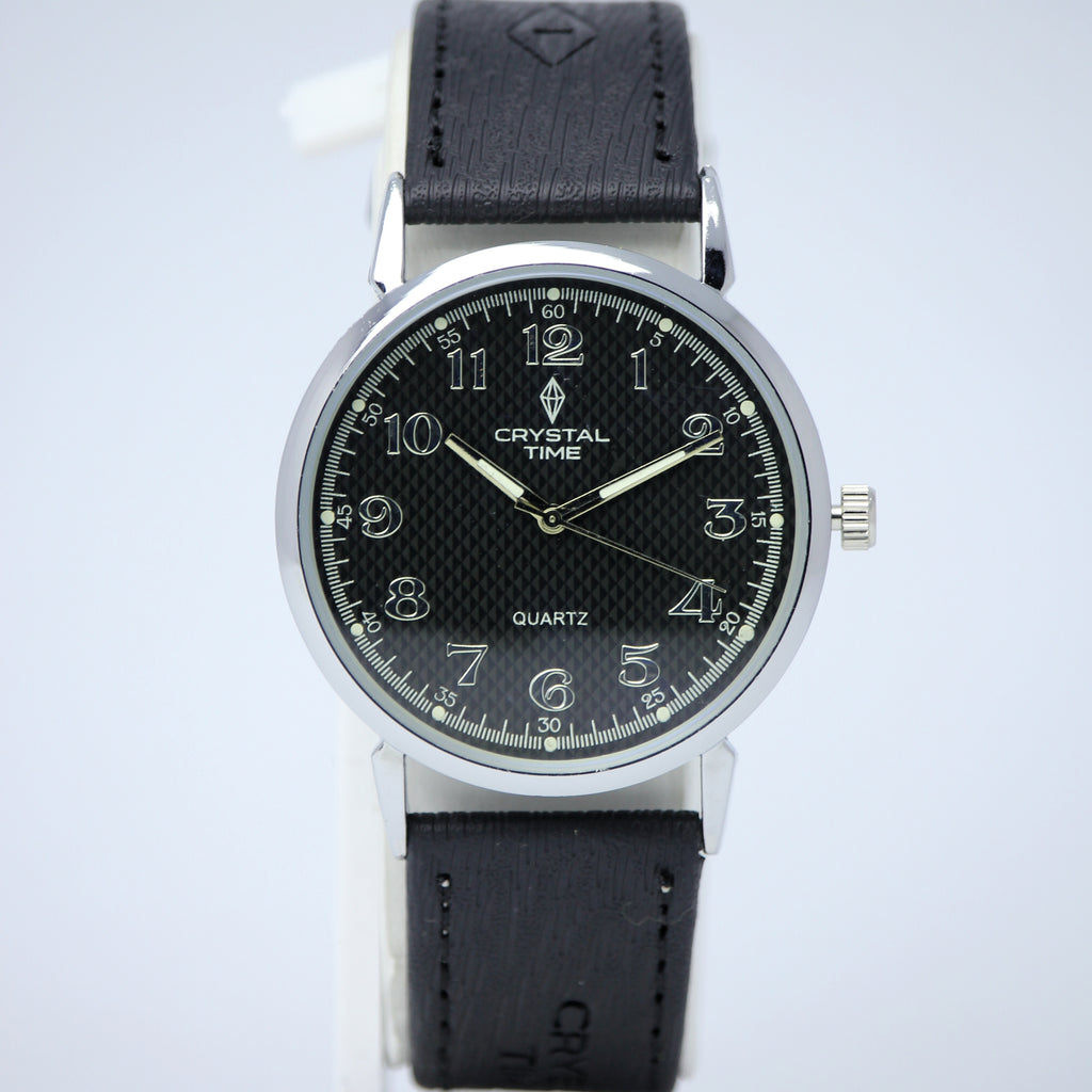 Crystal Time Quartz Couple Set (BZ-HH08) – Black Textured Dial