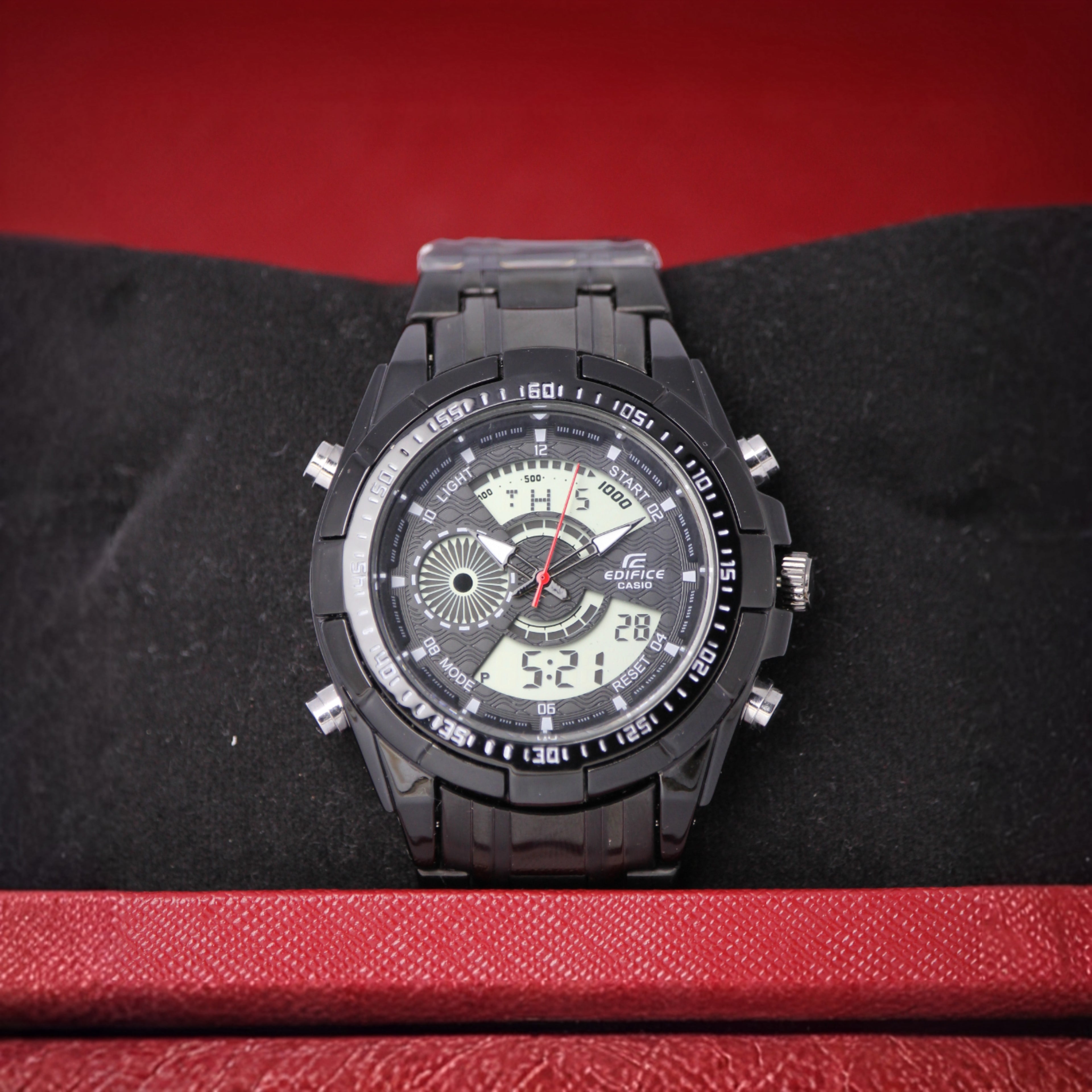 Casio EDIFICE Men’s Dual Sports Watch (BZ-ES012) – Black Dial Stainless Steel