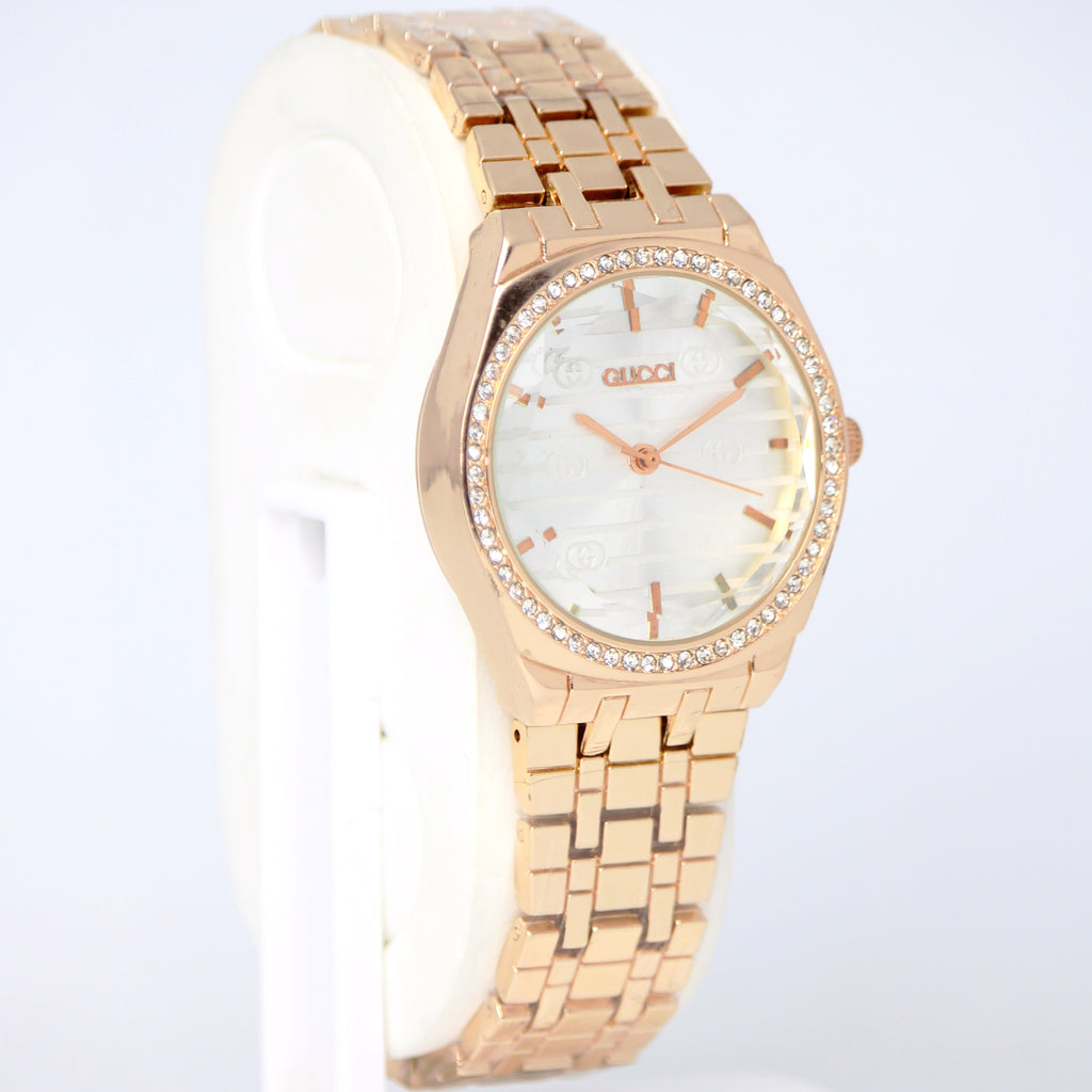 Gucci Women’s Analog Wrist Watch (BZ-SS08) – Rose Gold Crystal Dial