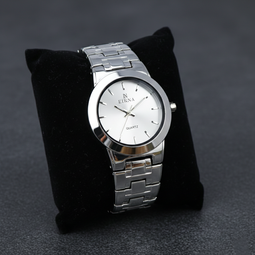 MSETA EIRNA Men’s Quartz Watch (BZ-ES17) – Silver Dial Stainless Steel