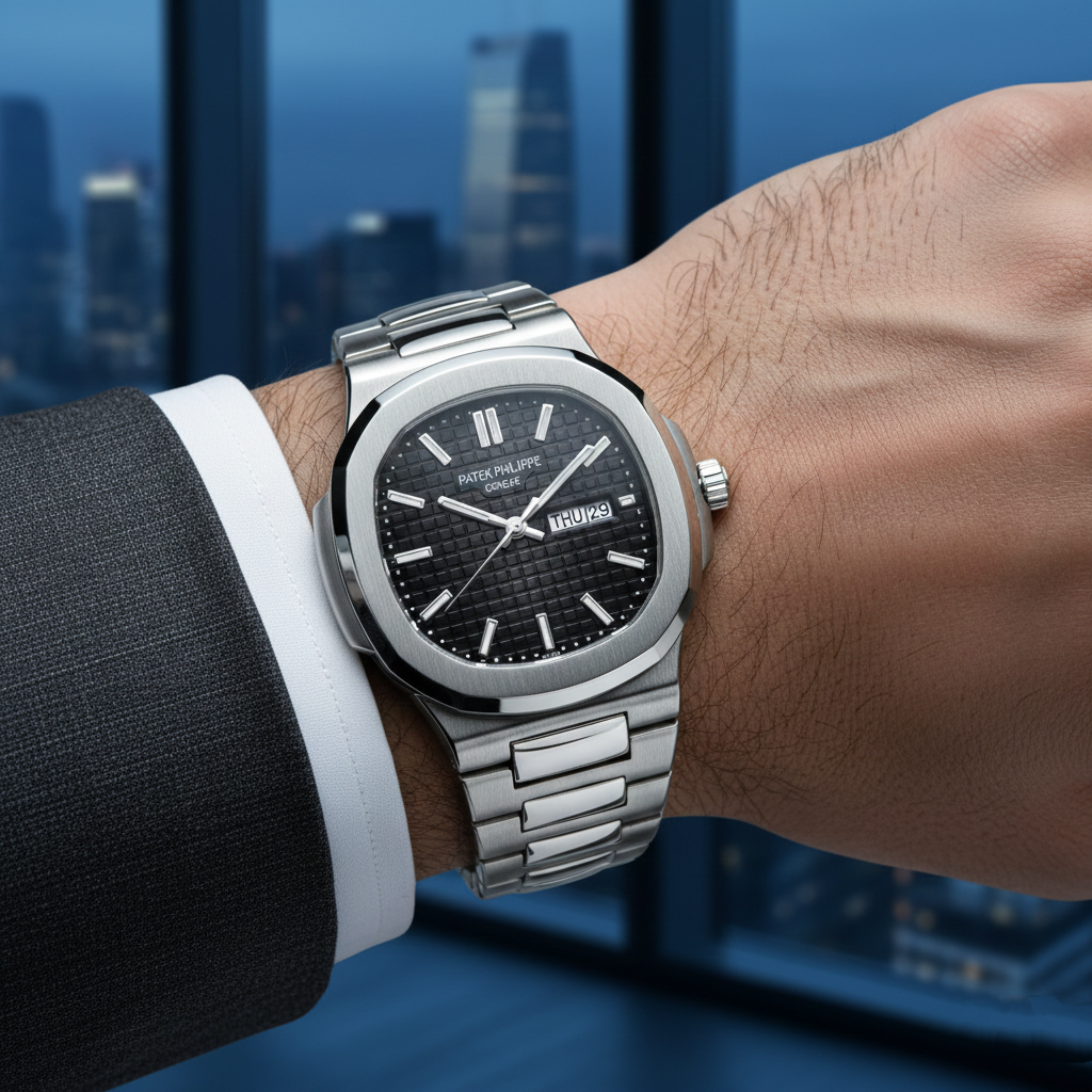 Patek Philippe Nautilus Men’s Watch (BZ-ES03) – Silver Strap