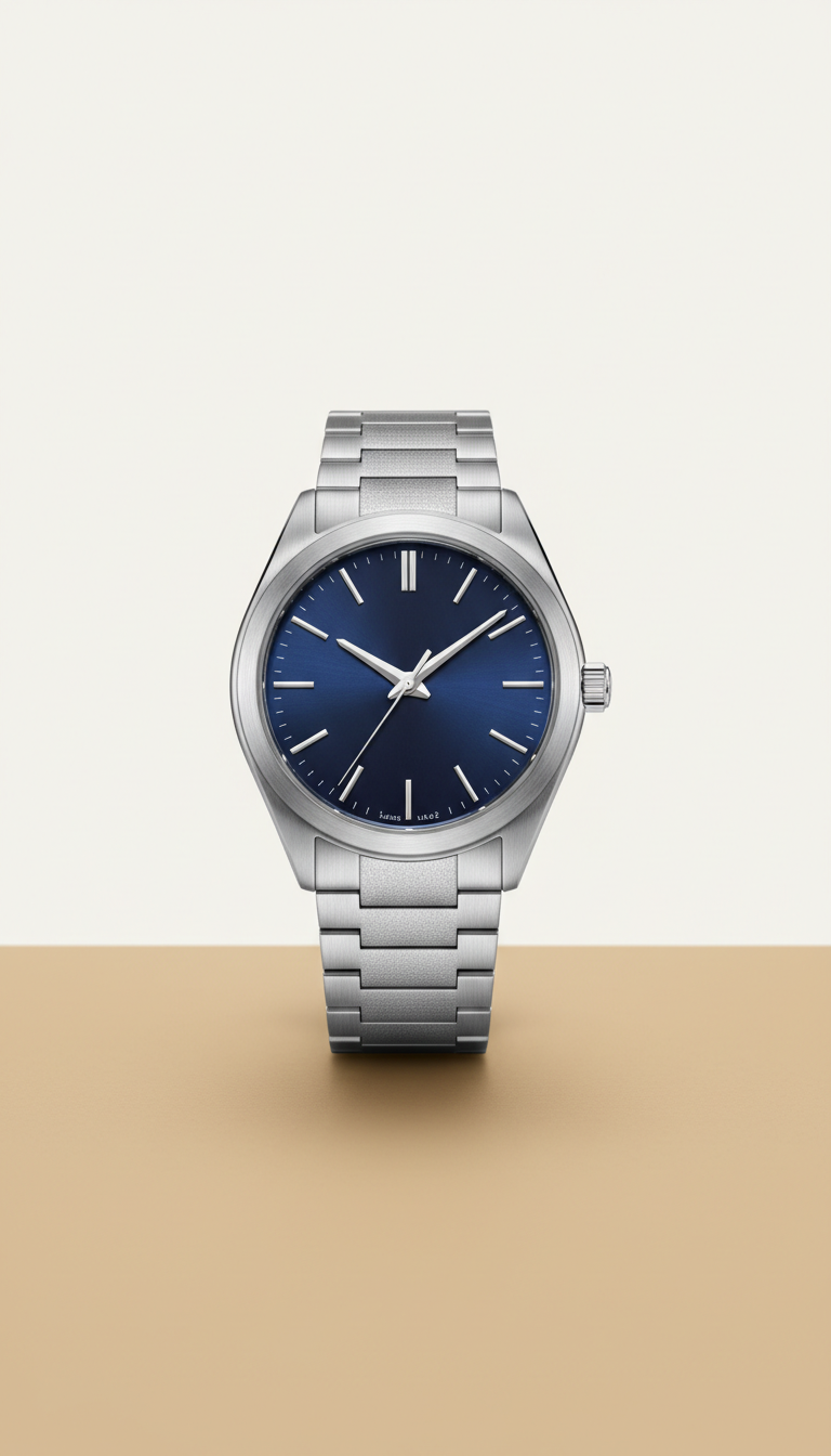 Automatic women's watch in frosted silver