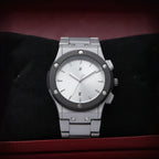 Hublot Men’s Quartz Watch (BZ-ES10) – Silver Dial Stainless Steel