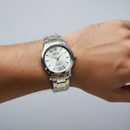 MSETA Men’s Quartz Watch (BZ-ES21) – Silver Textured Dial Stainless Steel