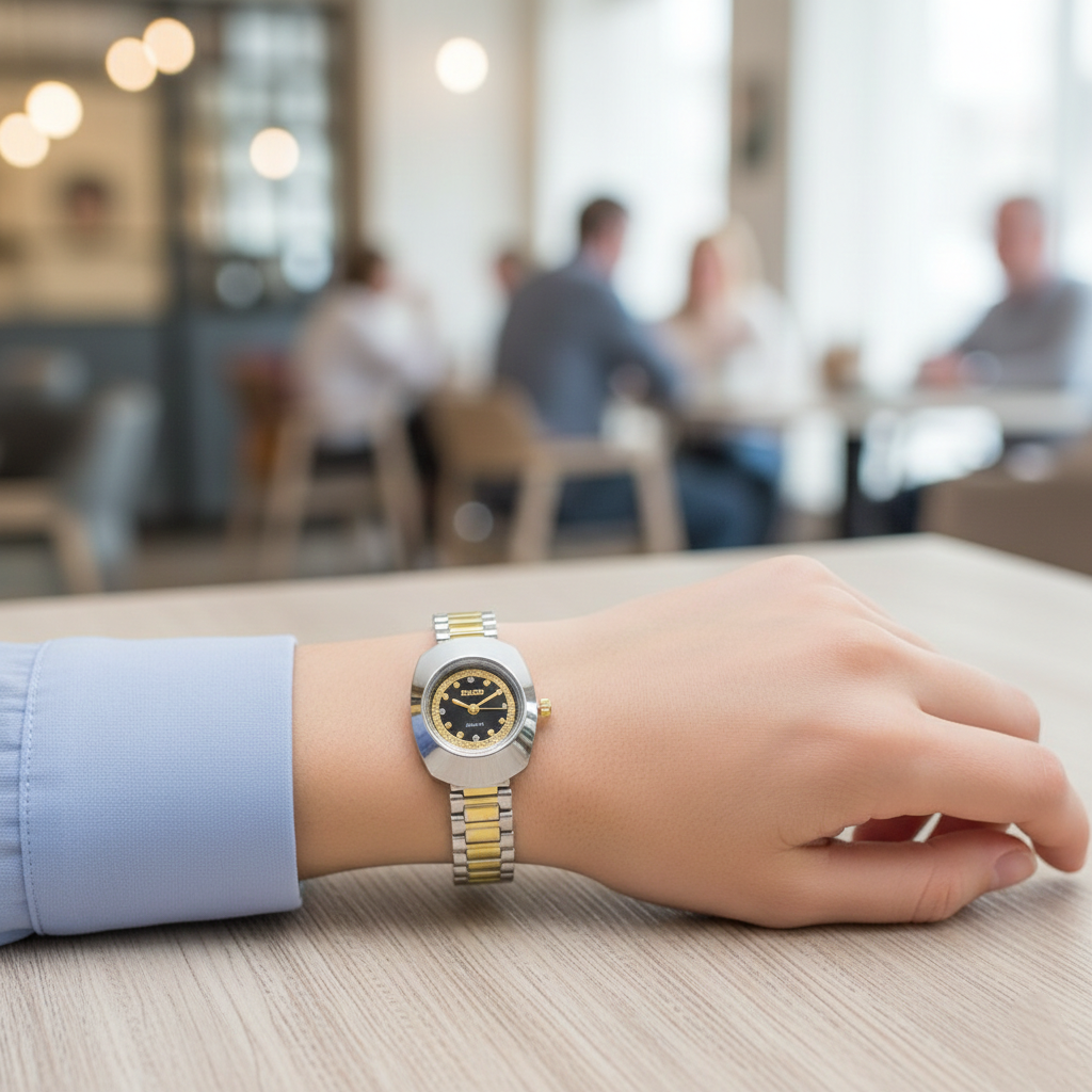 RADO Elegant Women’s Quartz Watch (BZ-SS04) – Black Dial