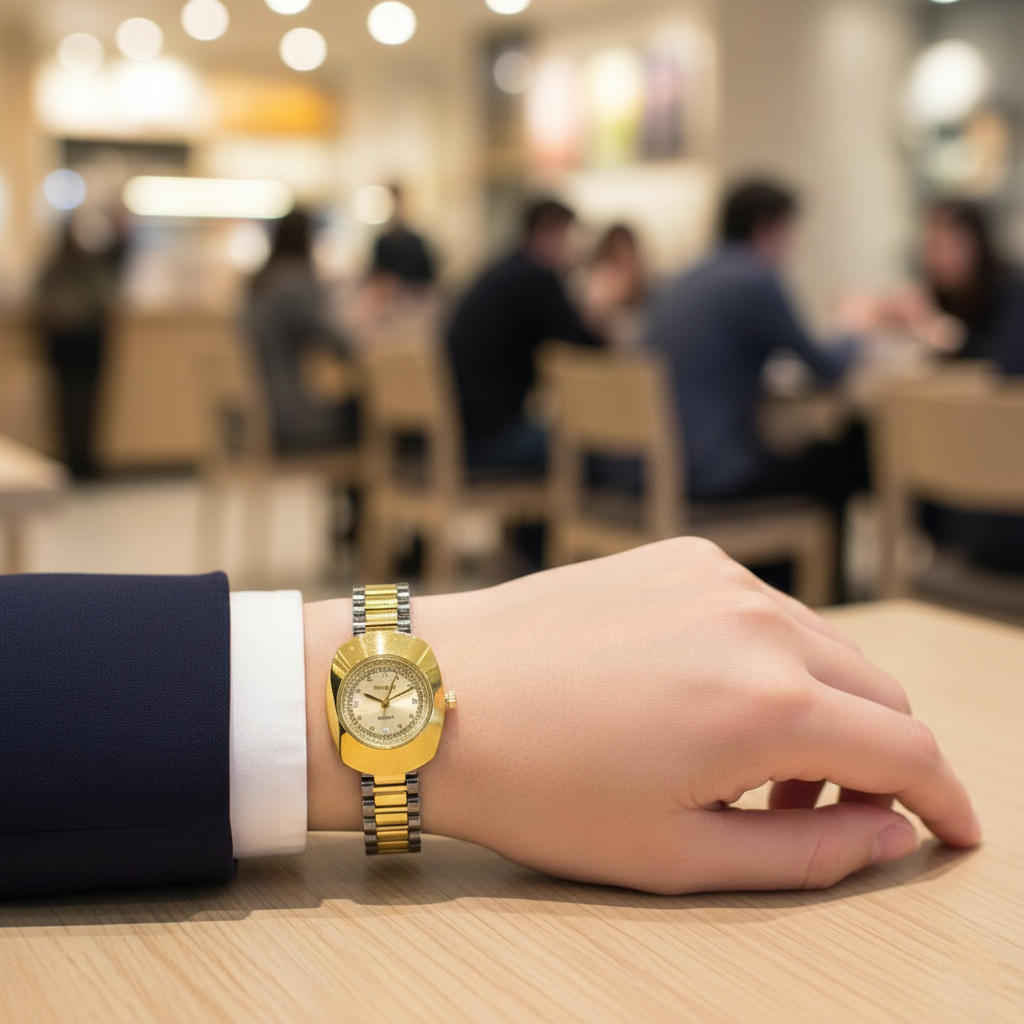 RADO Elegant Women’s Quartz Watch (BZ-SS04) – Gold Dial