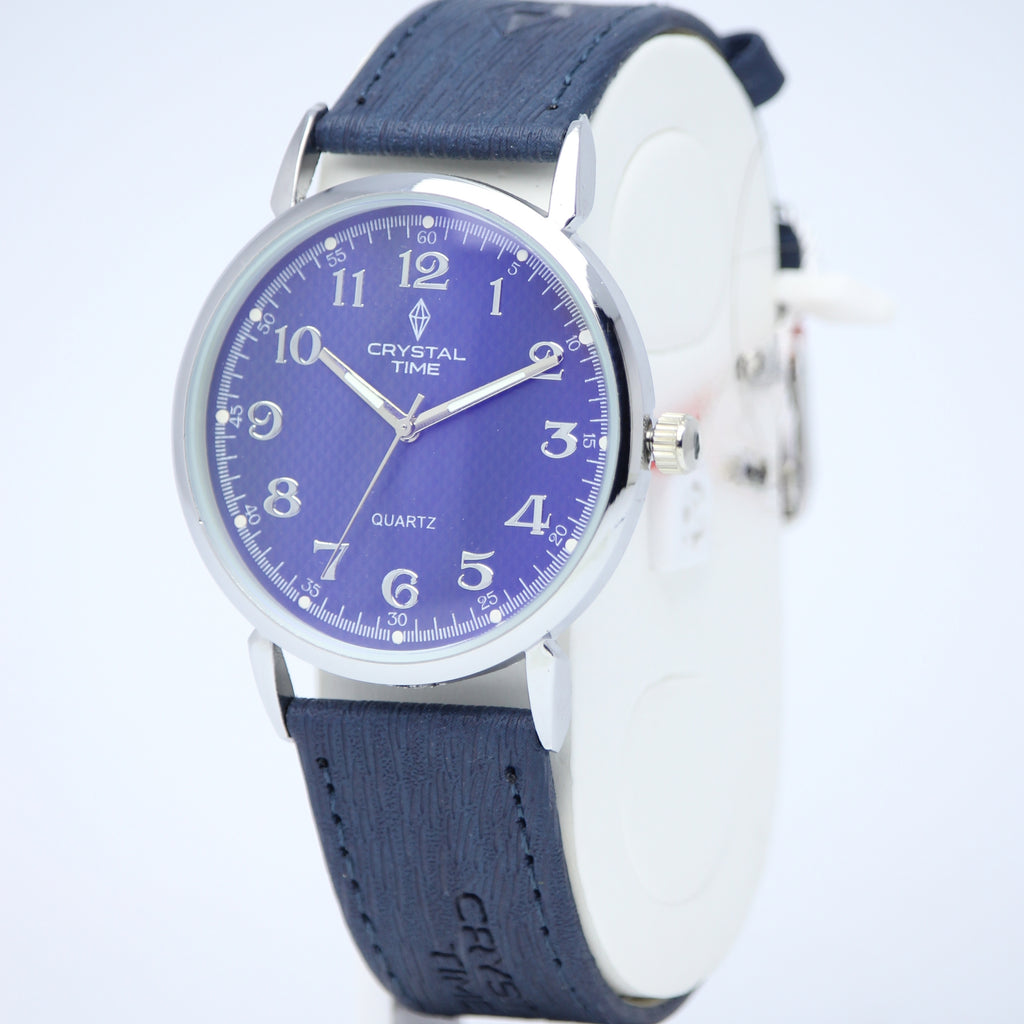 Crystal Time Quartz Couple Set (BZ-HH08) – Blue Textured Dial