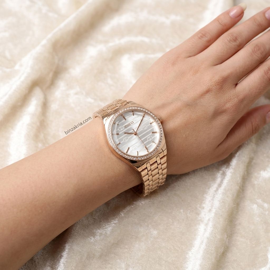 Gucci Women’s Analog Wrist Watch (BZ-SS08) – Rose Gold Crystal Dial