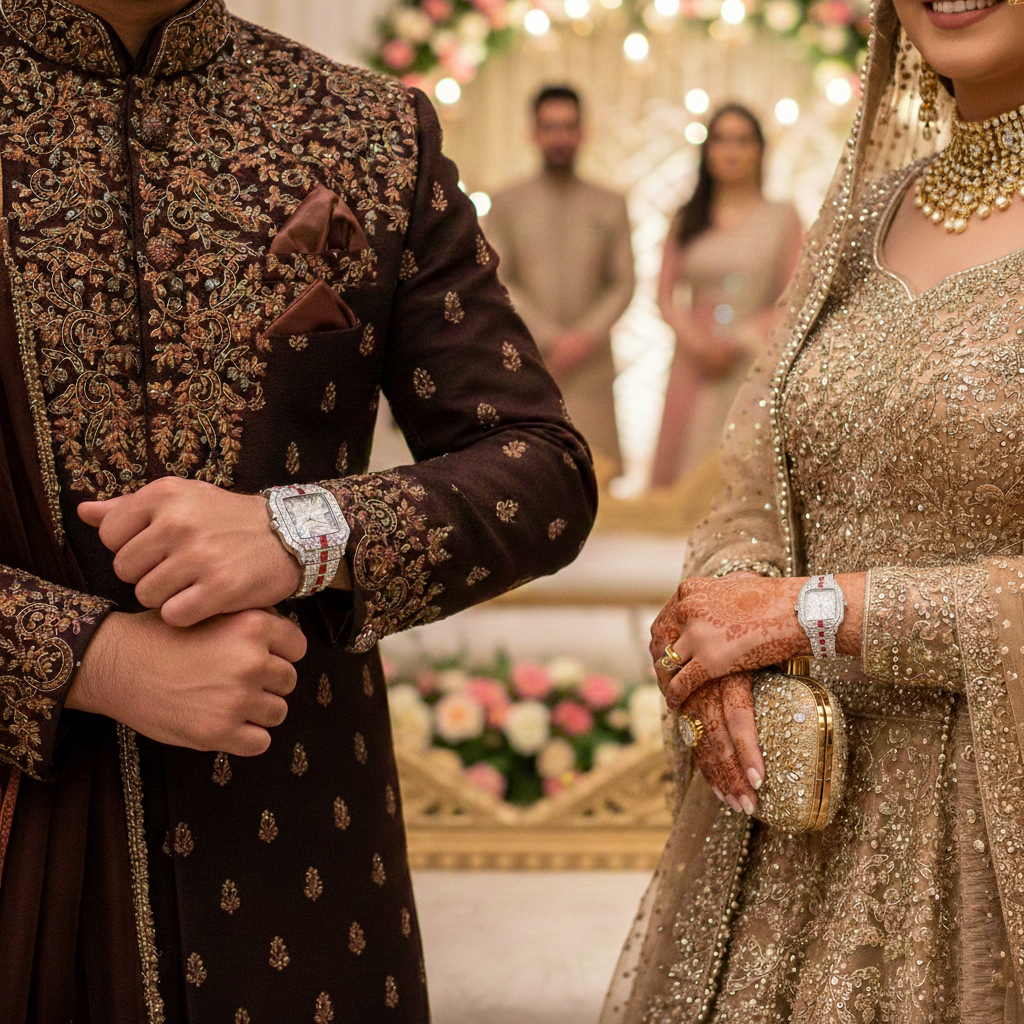 Cartier Diamond Iced Unisex Watch (BZ-WC01) – Red Stone Stainless Steel