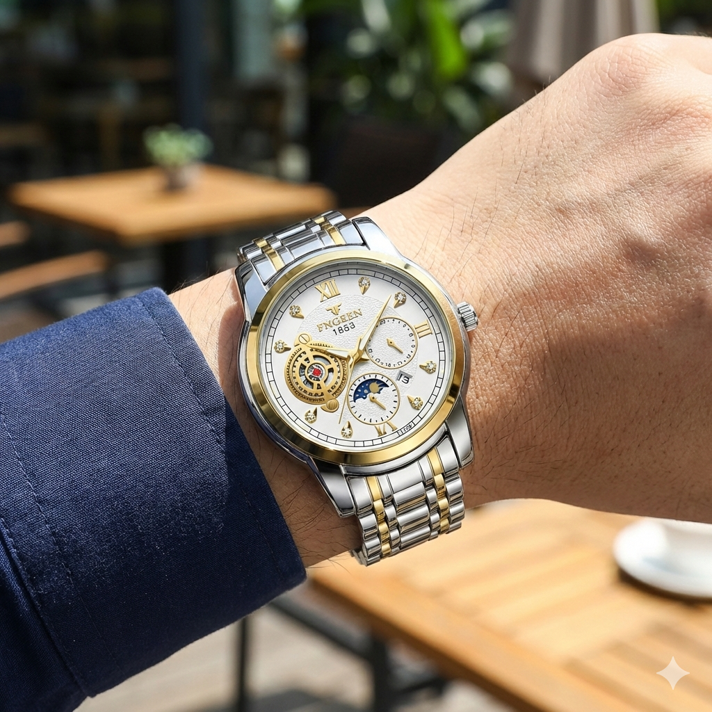 FNGEEN 1853 Men’s Mechanical Watch (BZ-ES08) – Two Tone Stainless Steel