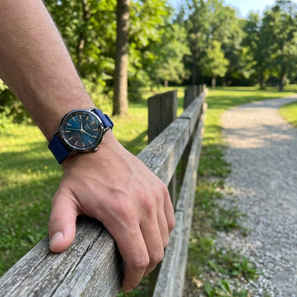 TOMI SHL Men’s Quartz Watch (BZ-FD08) – Blue Dial with Copper Markers