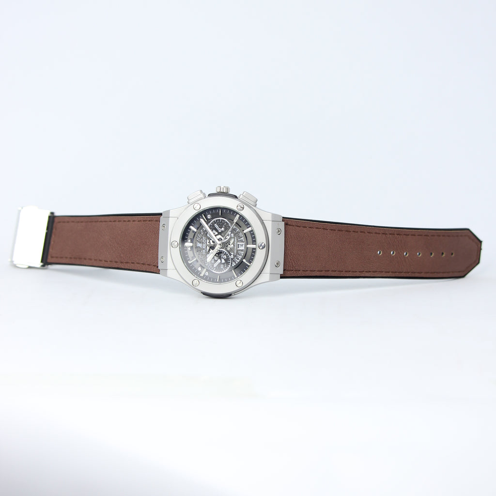 HUBLOT Men's Quartz Watch (BZ-FD01) - Grey Dial with Brown Straps