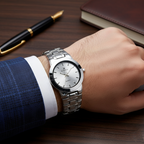 MSETA EIRNA Men’s Quartz Watch (BZ-ES17) – Silver Dial Stainless Steel