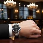 LEIX Men’s Quartz Watch (BZ-ES19) – Black Textured Dial Stainless Steel