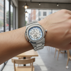 Rick Men’s Quartz Watch (BZ-ES013) – Sky Blue Dial Stainless Steel