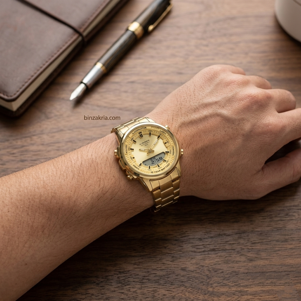 G-Shock Gold Edition Analog Digital Men’s Watch (BZ-ES42) - World Clock