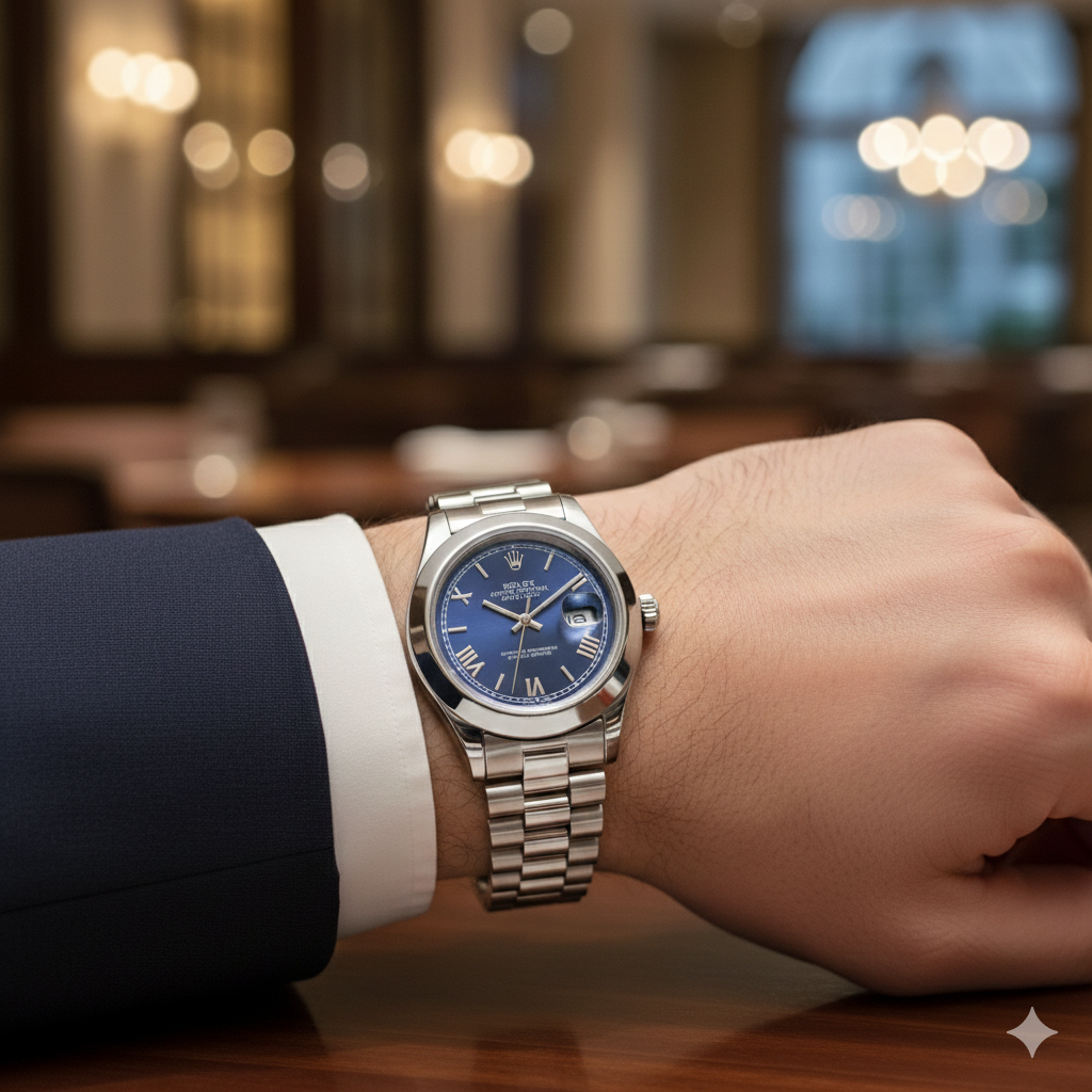 Rolex Oyster Perpetual Datejust Men’s Watch (BZ-ES014) – Blue Dial Stainless Steel