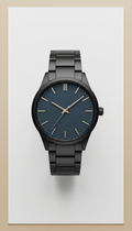 Classic analog men's watch in satin black
