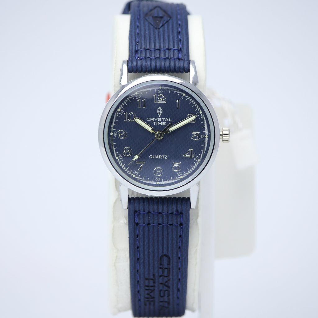 Crystal Time Quartz Couple Set (BZ-HH08) – Blue Textured Dial
