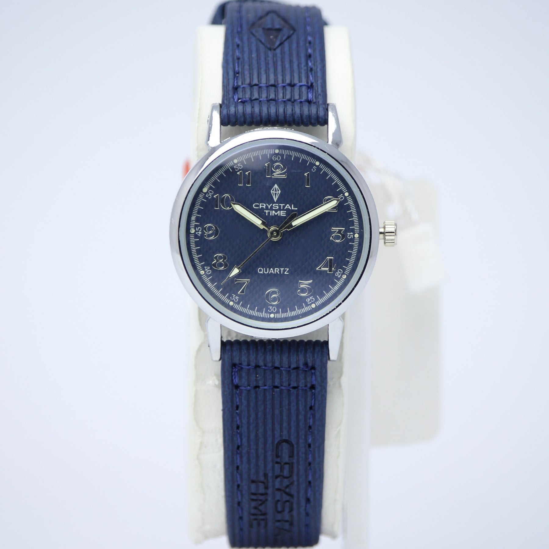 Crystal Time Quartz Couple Set (BZ-HH08) – Blue Textured Dial