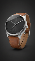 Luxury smart watch with brushed silver case