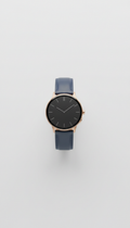 Smart watch with prussian blue leather strap