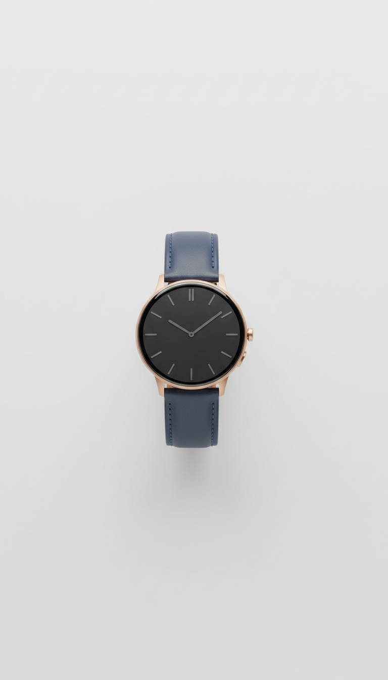 Smart watch with prussian blue leather strap