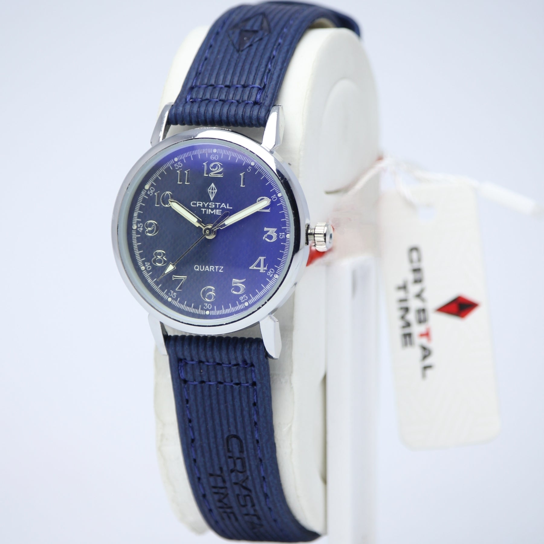 Crystal Time Quartz Couple Set (BZ-HH08) – Blue Textured Dial