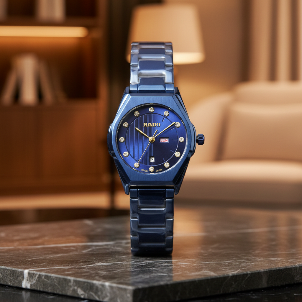RADO (BZ-SS01) Blue Dial Stainless Steel Watch - Water Resist