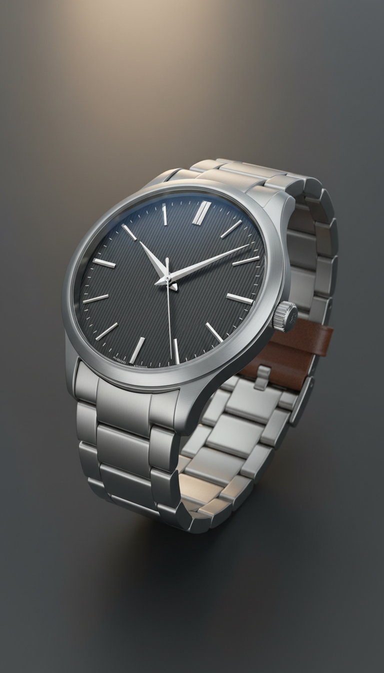 Classic analog watch in stainless steel